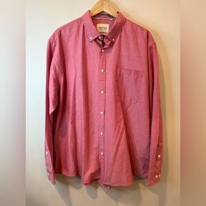 Oxford Shirt Men's 2XL XXL Light Red Classic Fit